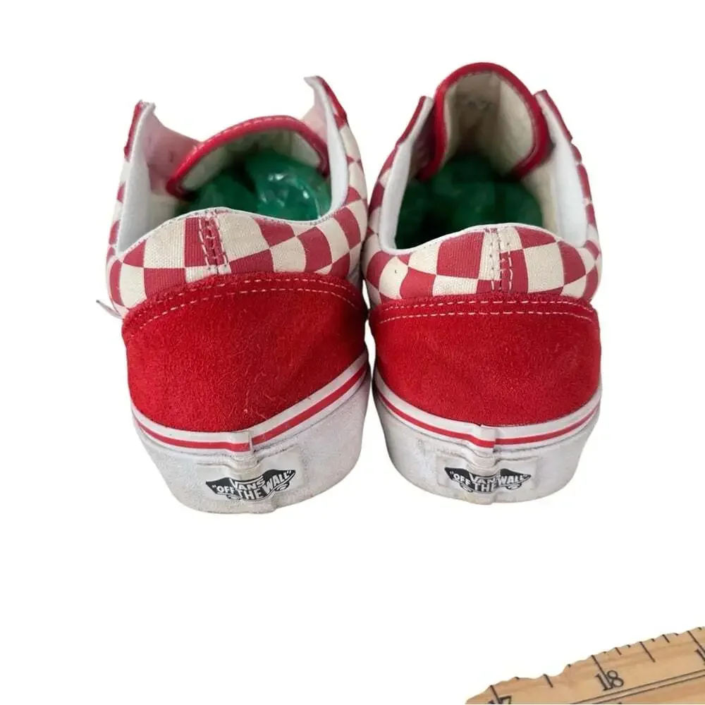 Vans Old Skool Red Checkerboard Sneakers Mens 7 Womens 8.5 Y2K Skate